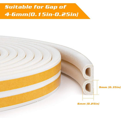 20M Seal Strip, Self-Adhesive Anti-Collision Door Seal, D-Profi Door And Window Seal For Weatherproofing/Sound - Image 3