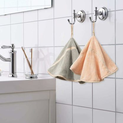 4 Pack Hanging Hand Towels With Hanging Loop Absorbent Coral Fleece Bathroom Towels Soft Thick Dishcloth ROund Hand - Image 4