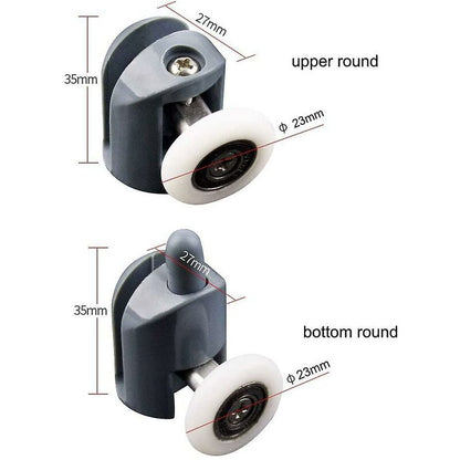 Shower Door ROllers 8 Pieces Shower Door ROllers 23Mm Shower Door ROllers Shower Cabin ROllers For Bathroom, 4 Upper - Image 2