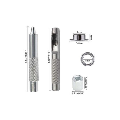 Grommets Eyelets Tools Metal Grommet Kit Eyelet With Tools Eyelet For Canvas Tarpaulin Tent Repair (8Mm) - Image 2