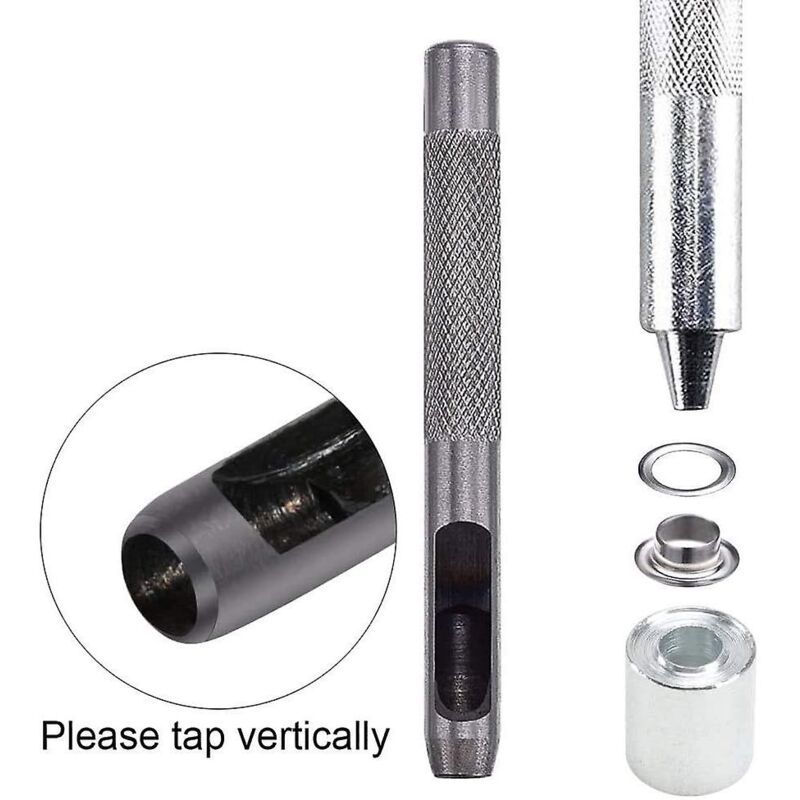 Grommets Eyelets Tools Metal Grommet Kit Eyelet With Tools Eyelet For Canvas Tarpaulin Tent Repair (8Mm) - Image 4