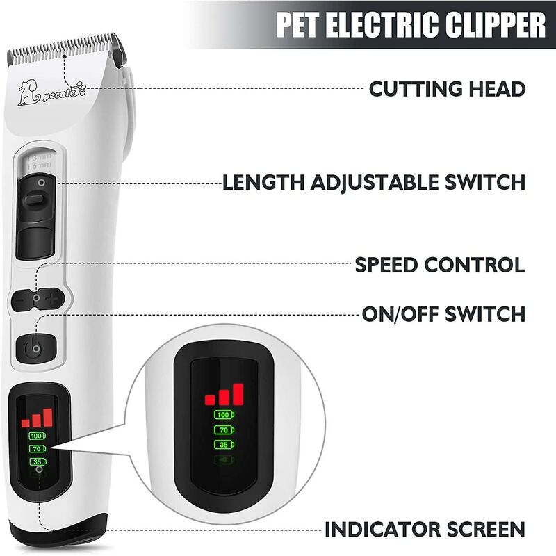 Dog Clipper - Professional 3 Modes Dog And Cat Clipper For Long And Thick Hair, Cordless Rechargeable Electric Clipper - Image 3