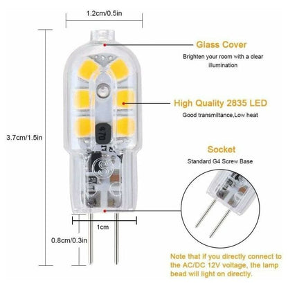 G4 LED Bulb, 5-Pack Warm White 30W Halogen Bulbs Equivalent, 3W G4 LED Bulb Energy Saving For Range Hood Bulbs, Ac/Dc - Image 2