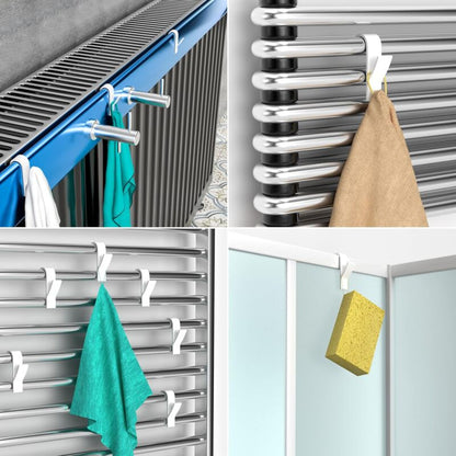 Towel Radiator 6 Pieces, Towel Hook For Radiator, Towel Dryer Hook, White Plastic - Image 3