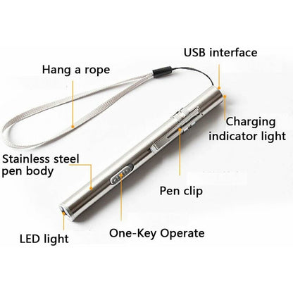 3 Pack Nurse Pen Light Medical Pen Light Usb Rechargeable LED Flashlight Stainless Steel Torch For Doctors Students - Image 2