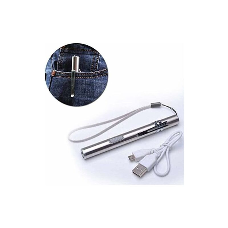 3 Pack Nurse Pen Light Medical Pen Light Usb Rechargeable LED Flashlight Stainless Steel Torch For Doctors Students - Image 3