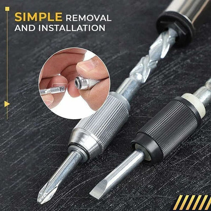 Spiral Screwdriver, Push Pull Ratchet Screwdriver, 6 In 1 Push Pull Ratchet Screwdriver Set Semi-Automatic Press Type - Image 2