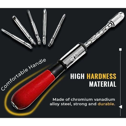 Spiral Screwdriver, Push Pull Ratchet Screwdriver, 6 In 1 Push Pull Ratchet Screwdriver Set Semi-Automatic Press Type - Image 3