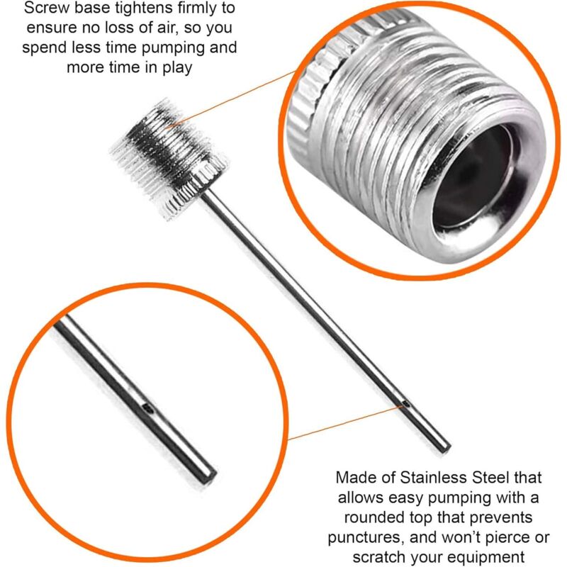 Ball Pump Inflation Needle (3 Pack) - Stainless Steel Air Pump Needles - Ideal For Inflating All Sports Balls - Image 3