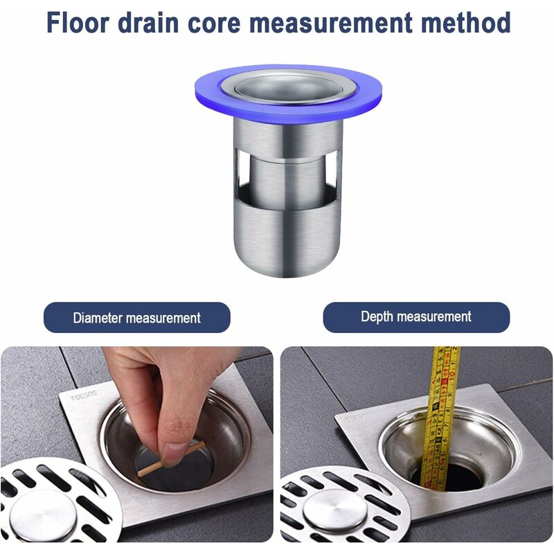 Shower Drain, Anti-Odor Shower Stopper, 304 Stainless Steel Shower Grate, Double Sealed Drain Shower Hair Filter, - Image 4