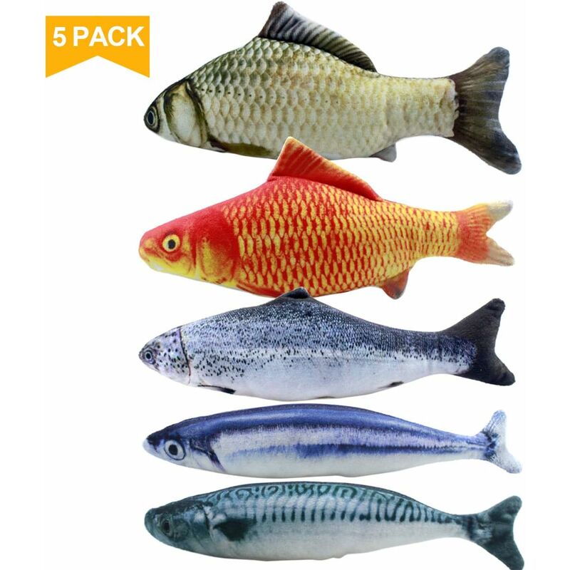 5 pcs Catnip Toys Fish, 20Cm Catnip Cat Toys, Catnip Fish, Simulation Plush Fish, Plush Fish, Interactive Cat Pillow, - Image 3