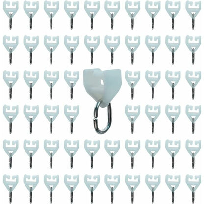 Curtain Track ROllers-80 pcs Outdoor Rail Curtain Hook Rail Slider Rail,Plastic Curtain Pulley(White)