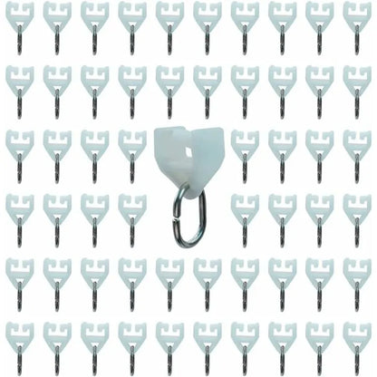 Curtain Track ROllers-80 pcs Outdoor Rail Curtain Hook Rail Slider Rail,Plastic Curtain Pulley(White)