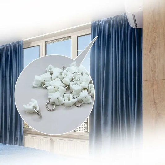 Curtain Track ROllers-80 pcs Outdoor Rail Curtain Hook Rail Slider Rail,Plastic Curtain Pulley(White) - Image 3