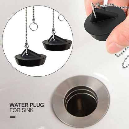 2 Pieces Rubber Sink Plug With Ball Chain Stopper, Universal Stainless Steel Sink Plug With Hook For Kitchen Sink Or - Image 3