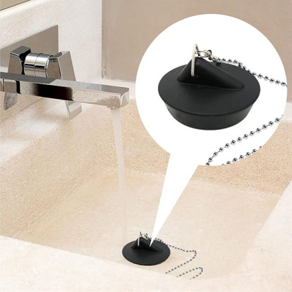 2 Pieces Rubber Sink Plug With Ball Chain Stopper, Universal Stainless Steel Sink Plug With Hook For Kitchen Sink Or - Image 4