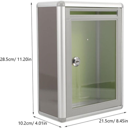 1 pcs Box Plexiglass Donation Box Tips Box Transparent Enclosure Mailboxes Wall Mounted Send Take Ball With Lock - Image 2