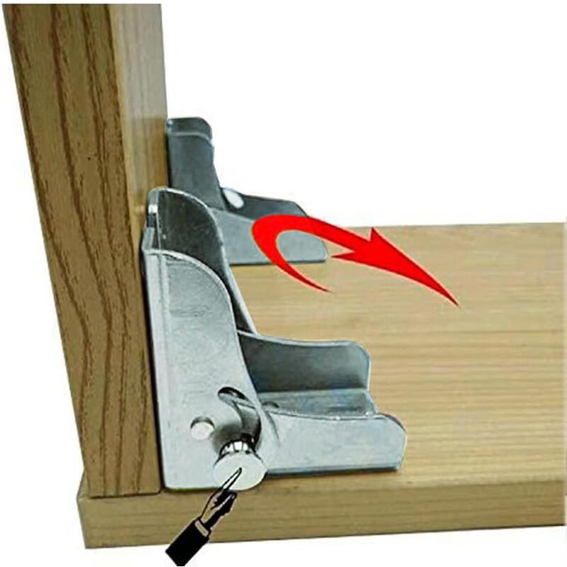 Self-Locking Folding Leg Bracket, Folding Worktop, Folding Kitchen Table (2 Silver) - Image 4