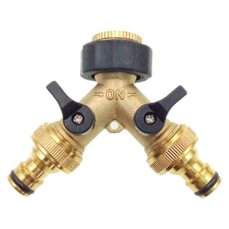2 Way Y-Shaped Diverter For 3/4" Supply Hose With Separate On/Off Valve For Home Kitchen Garden Outdoor - Image 3