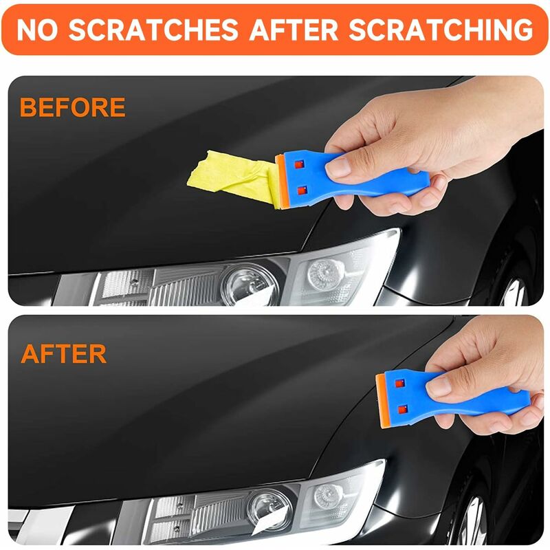 3 Pieces Plastic Scraper With 50 Pieces Plastic Blades Scrapers Ceramic Hob Glass Plate Scraper For Removing Glue - Image 2