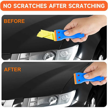 3 Pieces Plastic Scraper With 50 Pieces Plastic Blades Scrapers Ceramic Hob Glass Plate Scraper For Removing Glue - Image 2