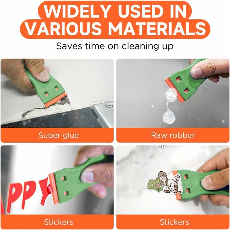 3 Pieces Plastic Scraper With 50 Pieces Plastic Blades Scrapers Ceramic Hob Glass Plate Scraper For Removing Glue - Image 3