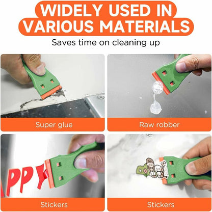 3 Pieces Plastic Scraper With 50 Pieces Plastic Blades Scrapers Ceramic Hob Glass Plate Scraper For Removing Glue - Image 3