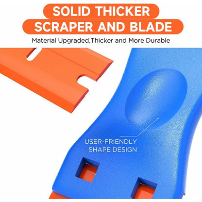 3 Pieces Plastic Scraper With 50 Pieces Plastic Blades Scrapers Ceramic Hob Glass Plate Scraper For Removing Glue - Image 4