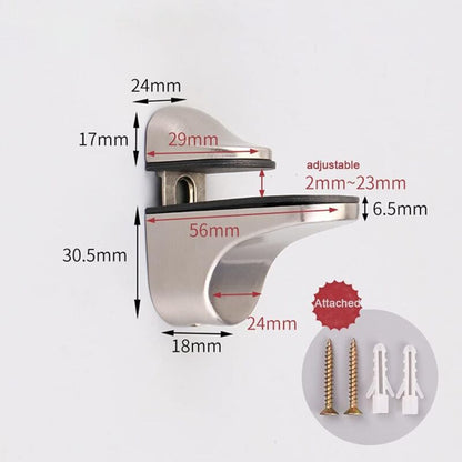 Adjustable Glass Shelf Bracket, 4 pcs Glass Shelf Support, Wall Mounted Glass Clamp, Glass Shelf Bracket, For Glass - Image 3