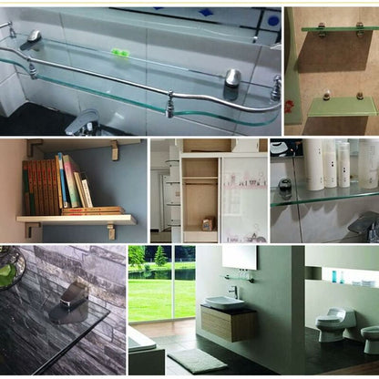 Adjustable Glass Shelf Bracket, 4 pcs Glass Shelf Support, Wall Mounted Glass Clamp, Glass Shelf Bracket, For Glass - Image 4