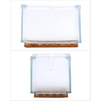 12 pcs Rectangle Silicone Chair Leg Protectors For Chair/Table/Sofa Legs Width 24-30Mm X Length 39-47Mm - Image 4