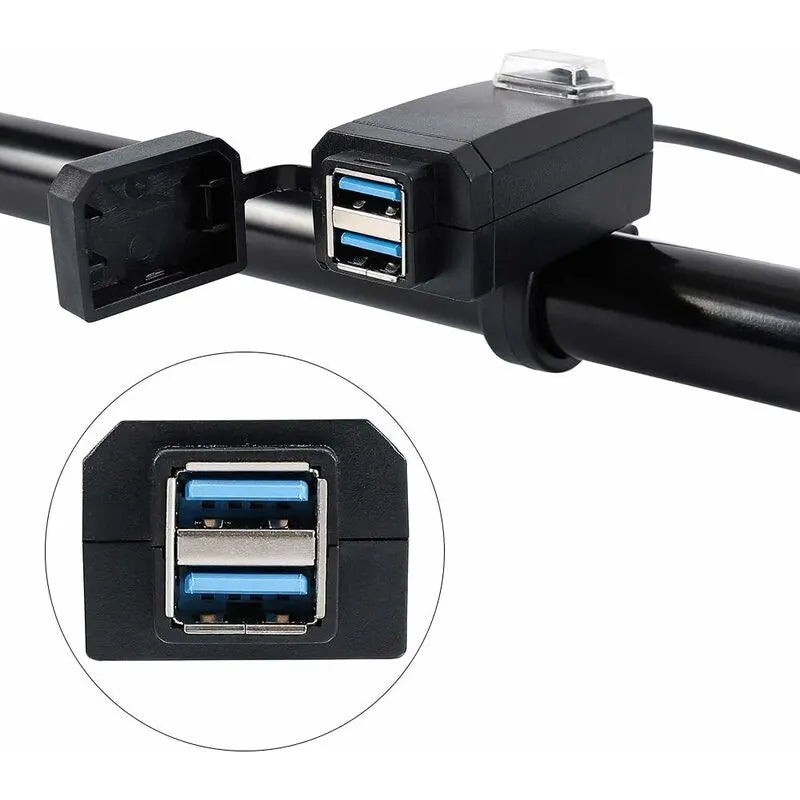 Motorcycle Charger 2 Usb Ports Socket Adapter Quick Charge 3.0 12-24V Usb Mobile Phone Power Charger With Switch For