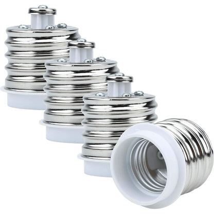 4X Lamp Socket Adapter E40 To E27 In White - 4 pcs Set Reformatting Converters For Lamp Sockets For Incandescent, LED,