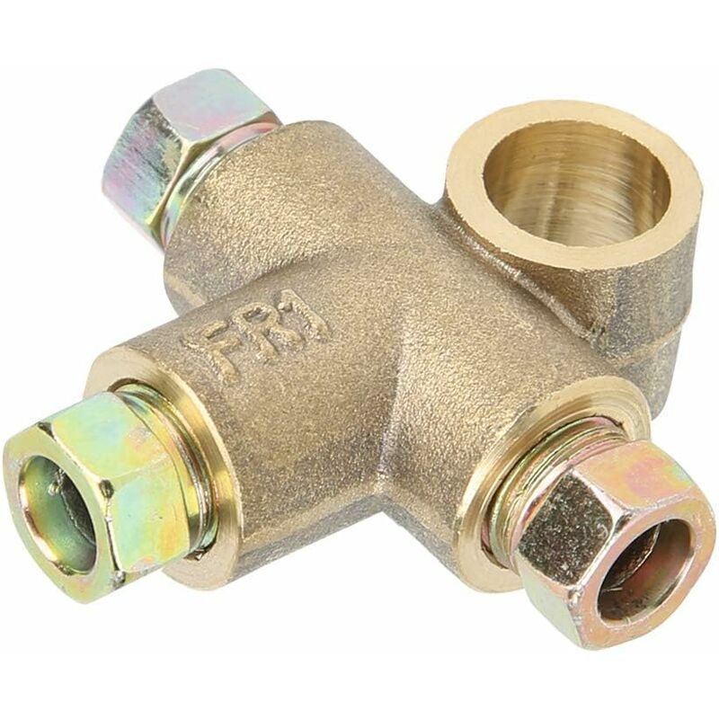 Brake Line Tee Pipe Connector T Shape 3 Way Adapter With 3 Male Nuts Short Union M10 3/16 Inch 10Mm Hose+3 Way Brake - Image 3