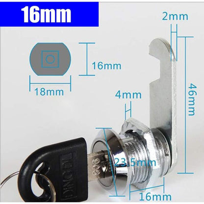 Cam Lock Cylinder, 8 pcs Mailbox Lock With 16 Keys Cabinet Door Lock Cam Lock Barrel For Mailbox Drawer Cabinet - Image 3