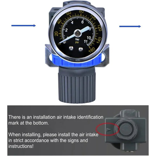 New Pressure Reducer For Compressed Air Compressor, Pressure Range (0-10 Bar), 1/4 Inch - Image 2