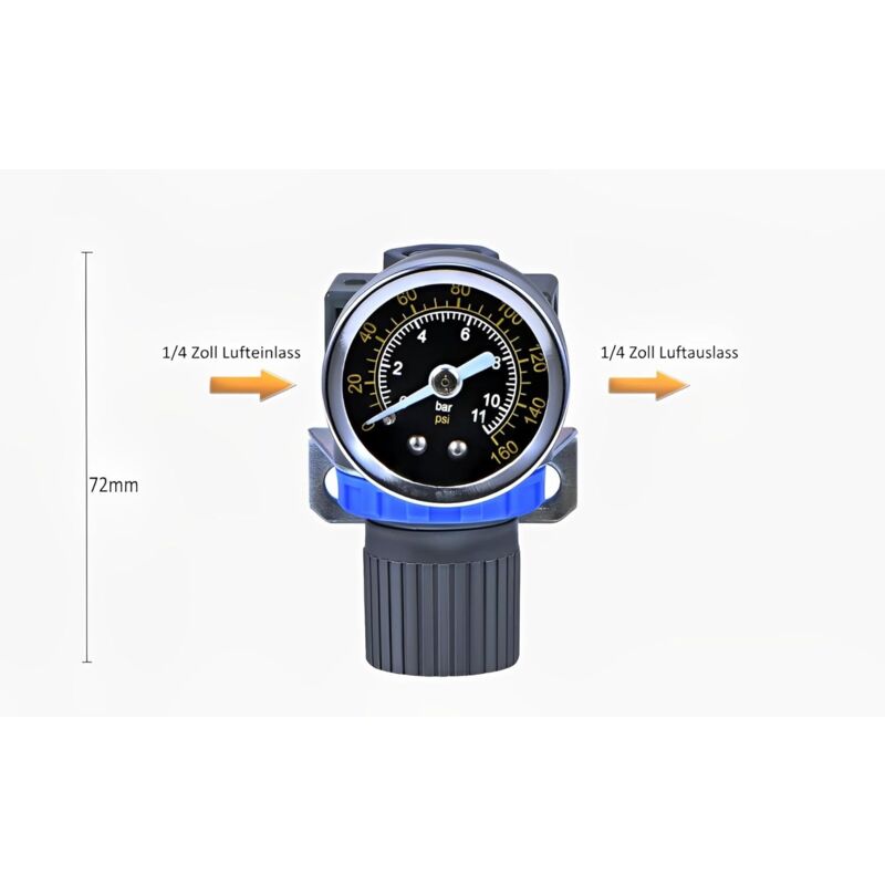 New Pressure Reducer For Compressed Air Compressor, Pressure Range (0-10 Bar), 1/4 Inch - Image 3
