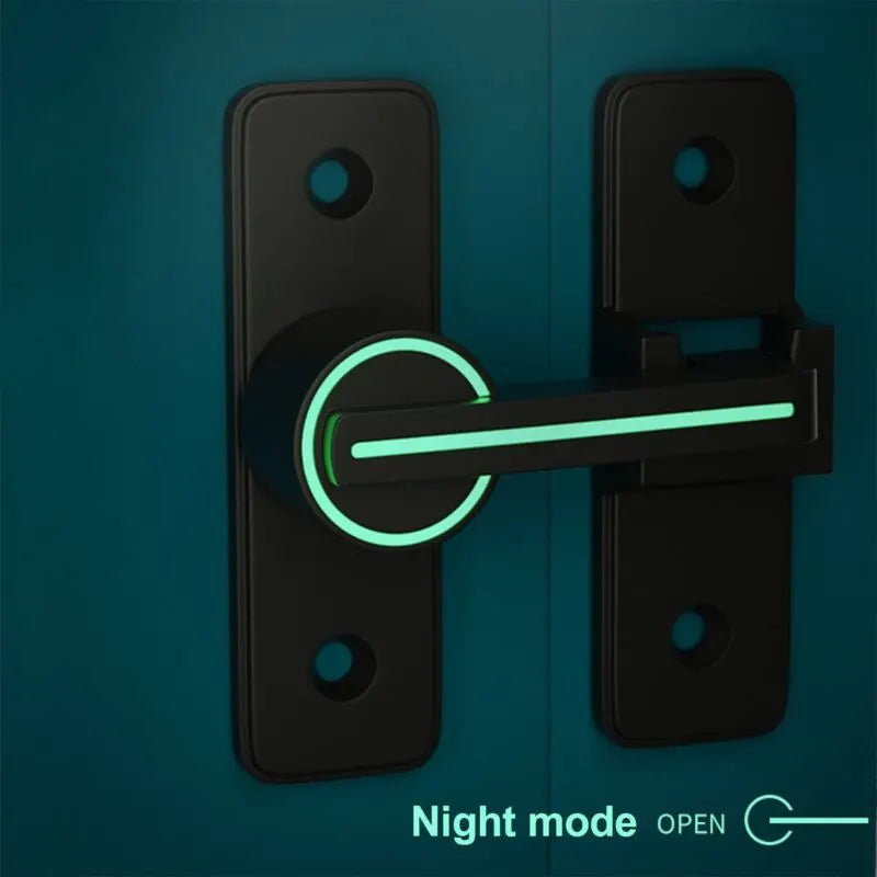 Luminous Sliding Interior Door Lock Latch, 90° Tilt Door Hook Latch, Anti-Theft Hasp Buckle Lock Bolt, For Door, Window - Image 2