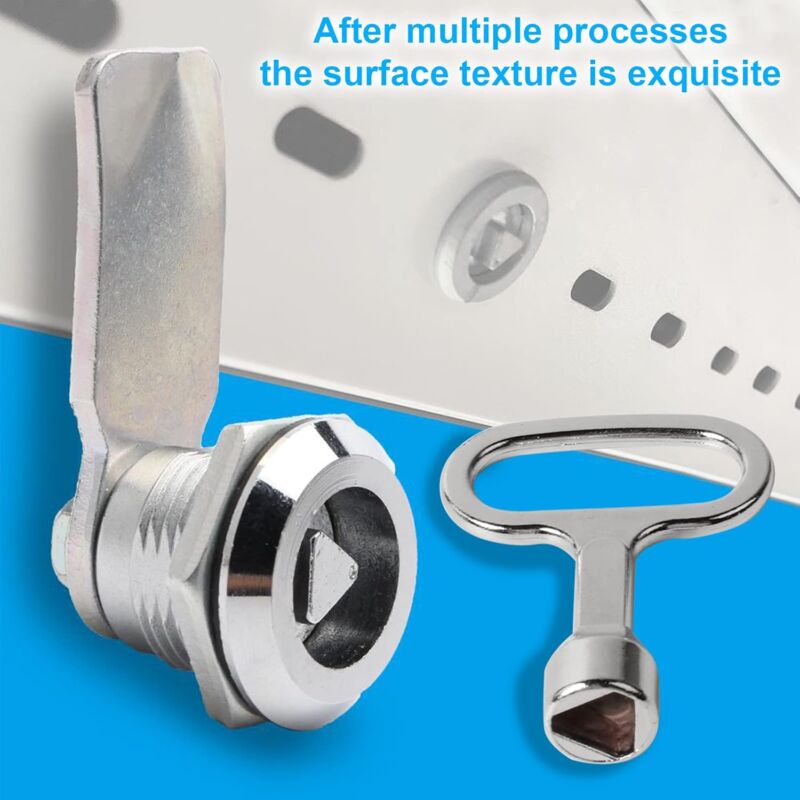 2 Sets Mailbox Lock 20Mm Furniture Lock Socket Lock With Triangle Key Locker Mailbox Security Zinc Alloy Triangle Key - Image 4