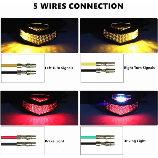 Motorcycle LED Tail Light With License Plate Lamp Holder Integrated Turn Signals Brake Light Universal For Motorcycle - Image 2