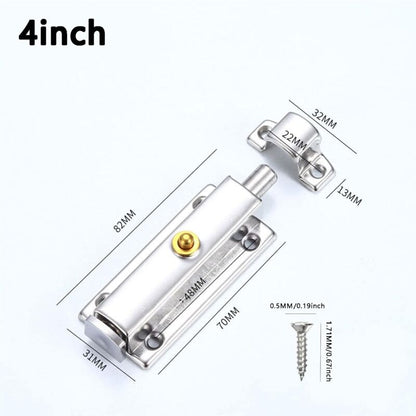 2 pcs Interior Door Lock, Bathroom Door Lock With Spring Knob, Silver, Black Automatic Door Lock 4 Inch/100Mm, For - Image 2