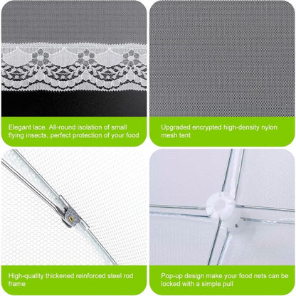 6 pcs Foldable Food Cover Anti-Fly Mesh Food Cover Tent Umbrella Anti-Insect Protection For Bbq Picnic Food,1 Large - Image 4