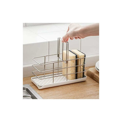 304 Stainless Steel Sponge Holder, Multifunctional Kitchen Sink Organizer, Dish Drainer Tray, Soap Dish, Adjustable - Image 2
