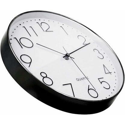 12 Inch Modern Wall Clock, Battery Operated Silent Quartz Kitchen Clock ROund Easy To Read For Home/Office/School, - Image 3