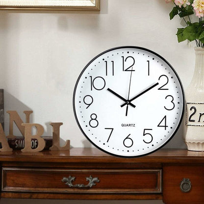 12 Inch Modern Wall Clock, Battery Operated Silent Quartz Kitchen Clock ROund Easy To Read For Home/Office/School, - Image 4