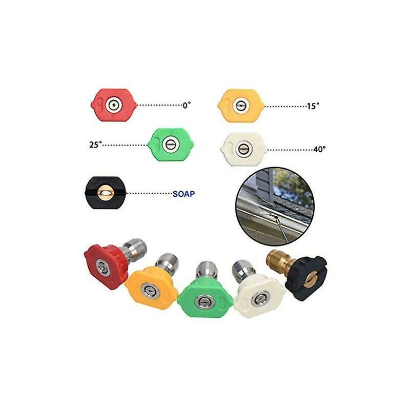 Pressure Washer Spray Nozzle Tips, 1/4 Degree Quick Connect, Multi-Degree Pressure Washer Parts - Image 4