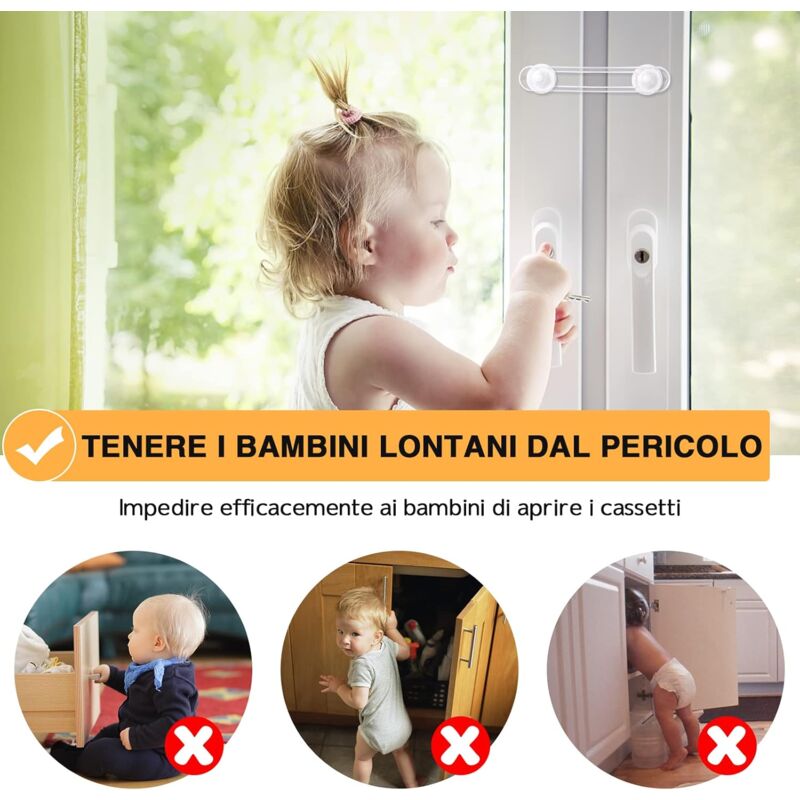 Baby Cupboard Lock, Baby Safety Window Cupboard Door Lock, Child Safety Locks For Drawers, Fridge, Home Security - Image 2