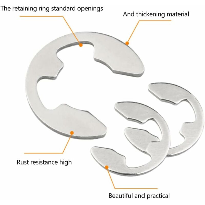 120 pcs 10 Different Sizes Stainless Steel Lock Washers With Box For Wave Groove Machine Automotive Application (Silver) - Image 2