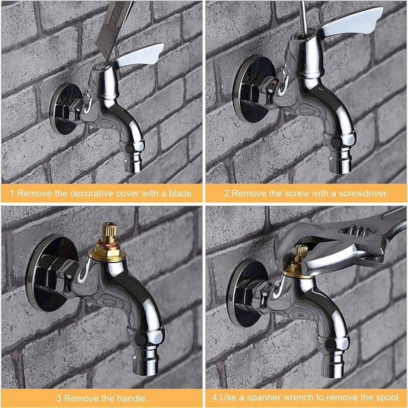 Ceramic Disc Head, Pair Of Universal Replacement Ceramic Faucet Cartridges, 1/2" Quarter Turn 20 Notches X 51Mm - Image 3
