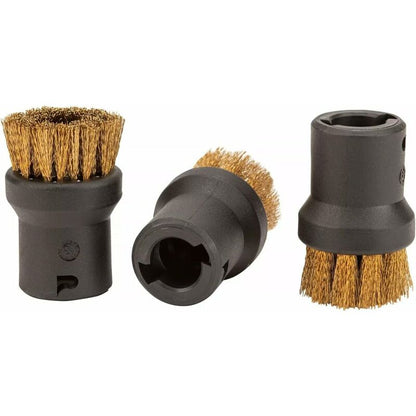 ROund Steam Cleaner Brush Set With Brass Bristles, Black, 4.0Cm X 2.5Cm - Image 3